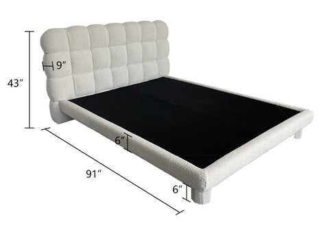 Isra Boucle Puff Upholstered Bed Frame