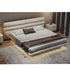 Javion Microfiber Leather Curved Headboard Modern Floating Bed Frame