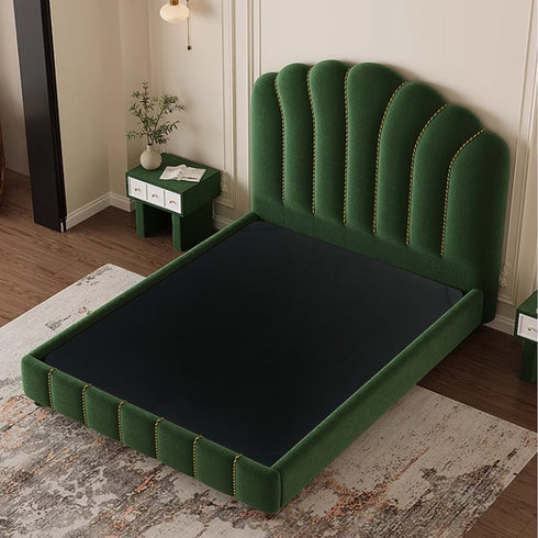 Jayse Velvet Fabric High Headboard Luxury Bed Frame