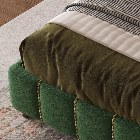 Jayse Velvet Fabric High Headboard Luxury Bed Frame