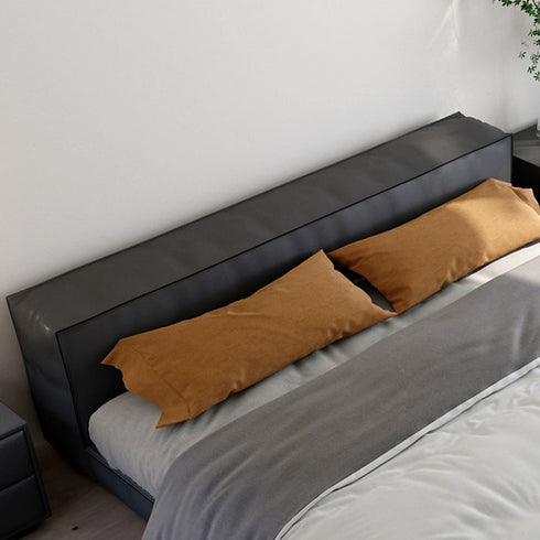 Jerome Calf Leather Low Headboard Bed Frame