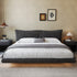Joey Boucle Fabric Simple Upholstered Headboard Modern Floating Bed Frame