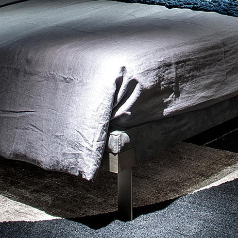 Kelly Suede Fabric Bed Frame With Steel Legs