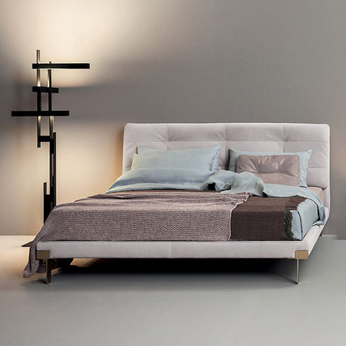 Kelly Suede Fabric Bed Frame With Steel Legs