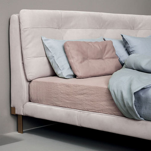 Kelly Suede Fabric Bed Frame With Steel Legs