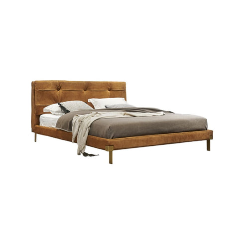 Kelly Suede Fabric Bed Frame With Steel Legs