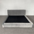 Isley Velvet Fabric Stripe Pattern Bed Frame