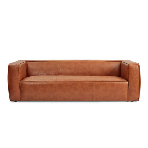 Jonason Genuine Leather 3-Seater Sofa Luxury Tan Leather Couch