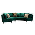 Tribeca Velvet Green 2-Piece Sofa Round Shaped Upholstery Sectional Couch