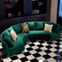Tribeca Velvet Green 2-Piece Sofa Round Shaped Upholstery Sectional Couch