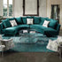 Tribeca Velvet Green 2-Piece Sofa Round Shaped Upholstery Sectional Couch