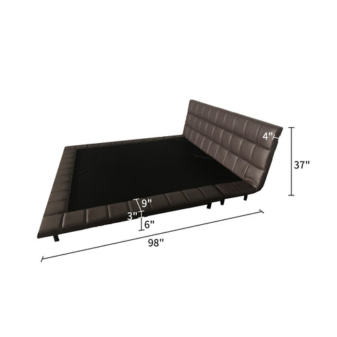Caiden Calf Leather Minimalist Simple Bed Frame With Legs