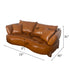 Emrick Curved Vintage Leather Loveseat Sofa First Layer Cowhide Couch