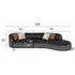 Gene Black Calf Round Multi Seater Sofa Luxury Interior Curved Sectionl Couch