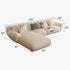 Eve Cream Boucle Fabric Sectional Sofa L-Shape Couch