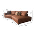 Scott Calf Leather Sectional Sofa 2-Piece Couch