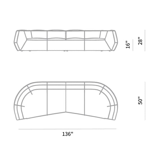Fallon Matte Technical Cloth 4 Seater Sofa 2-Piece Couch with Pillows
