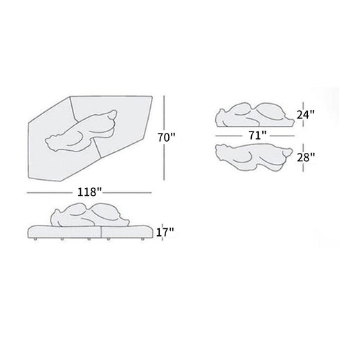 Polar Bear Hug Luxury Sofa Cloud Fabric Special Design 4 Seater Couch