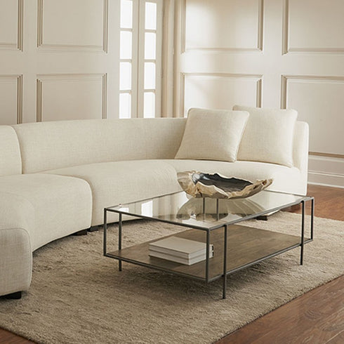 Bernice Beige Boucle Round Shaped Multi Seater Sofa Sectional Couch