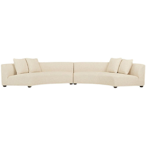 Bernice Beige Boucle Round Shaped Multi Seater Sofa Sectional Couch