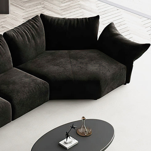 Flower Designed Luxury Flannel Interior Sofa Sectional Couch