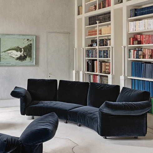 Flower Designed Luxury Flannel Interior Sofa Sectional Couch