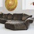 Flower Designed Luxury Flannel Interior Sofa Sectional Couch