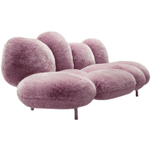 Jay Wool Teddy Fleece Pink 3 Seater Sofa Interior Reception Couch