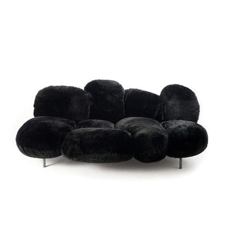 Jay Wool Teddy Fleece Pink 3 Seater Sofa Interior Reception Couch