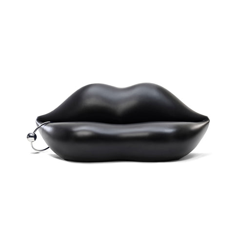 Nicky Elastic Leather/Velvet Lips Special Design 3 Seater Sofa Interior Couch