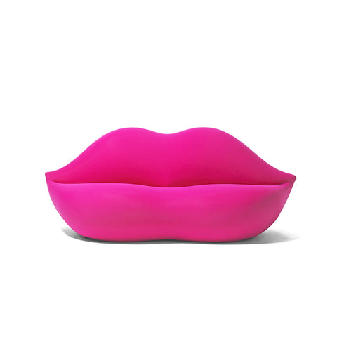 Nicky Elastic Leather/Velvet Lips Special Design 3 Seater Sofa Interior Couch