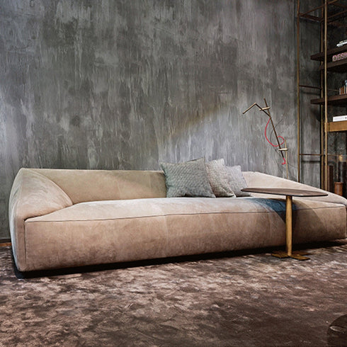 Lambert Suede Fabric 4 Seater Sofa Low Armrest Couch