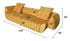 Leis Suede Fabric 4 Seater Banana Sofa Special Design Arm Couch