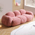 Lena Wool Teddy Fleece Pink 3 Seater Sofa Comfy Couch