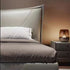 Linzy Calf Leather High Headbord Bed Frame With Legs