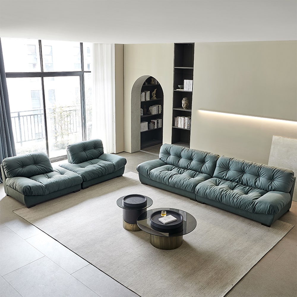 Liz Suede Fabric Luxury 3 Seater Sofa Interior Cloud Couch – CASVADA