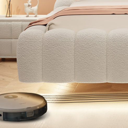 Lora Boucle Bubble Headboard Floating Bed Frame