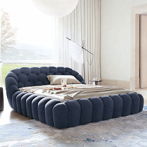 Lora Boucle Bubble Headboard Upholstered Bed Frame