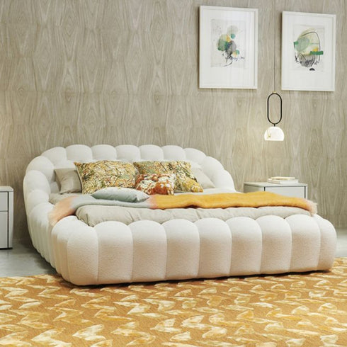 Lora Boucle Bubble Headboard Upholstered Bed Frame