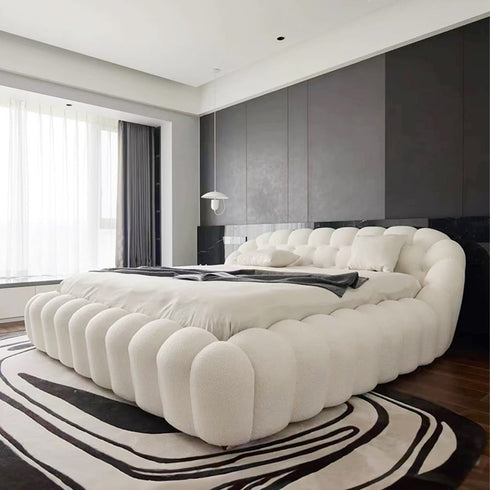 Lora Boucle Bubble Headboard Upholstered Bed Frame