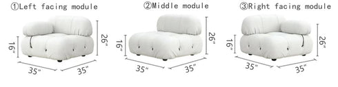 Mona White Boucle 3 Seater Sofa 3 Piece Minimalist Couch