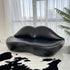 Nicky Elastic Leather/Velvet Lips Special Design 3 Seater Sofa Interior Couch