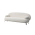 Nina Boucle Fabric White 3 Seater Sofa Round Shaped Couch