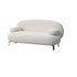 Nina Boucle Fabric White Loveseat Sofa Round Shaped Couch