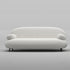 Nina Boucle Fabric White 3 Seater Sofa Round Shaped Couch