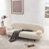 Nina Boucle Fabric White 3 Seater Sofa Round Shaped Couch