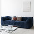 Nya Blue Fabric Arm Loveseat Sofa Shaped Couch