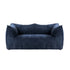 Nya Blue Fabric Arm Loveseat Sofa Shaped Couch