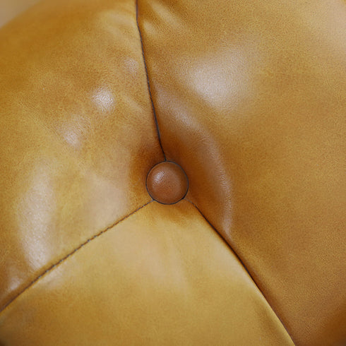 Oliver Gold Brown Leather Sofa 3 Seater Vintage Luxury Couch