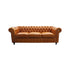 Oliver Gold Brown Leather Sofa 3 Seater Vintage Luxury Couch